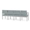 Lesro Lenox Steel 4 Seater with Center Arms, Ash (Blue) Seat, Ash Back, 85.5 W 24.5 L 32 H LS4103 - alternate 3